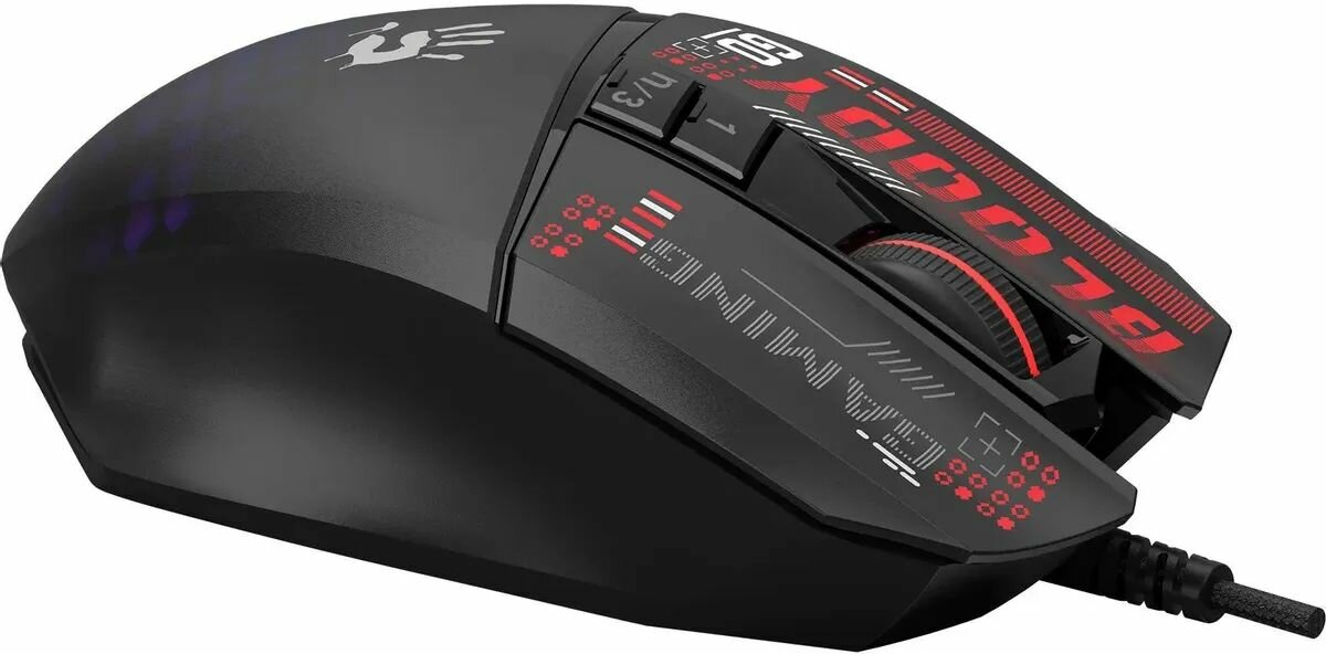 Мышь A4Tech Bloody W60 Max Mini черный оптическая (12000dpi) USB (9but)
