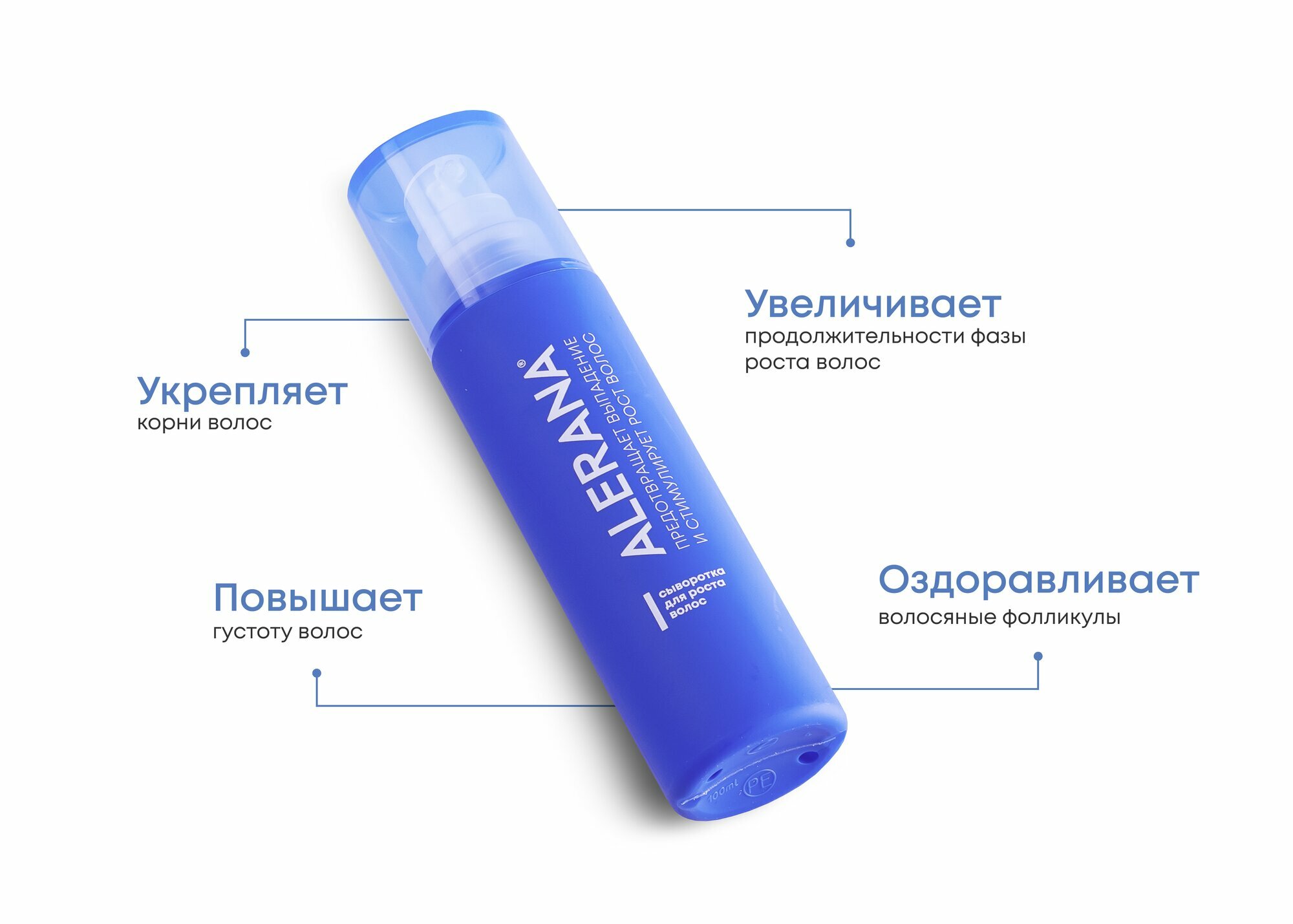 Сыворотка для роста волос, "ALERANA", Укрепляет структуру дермы и способствует повышению густоты волос, 100 мл — фото 1