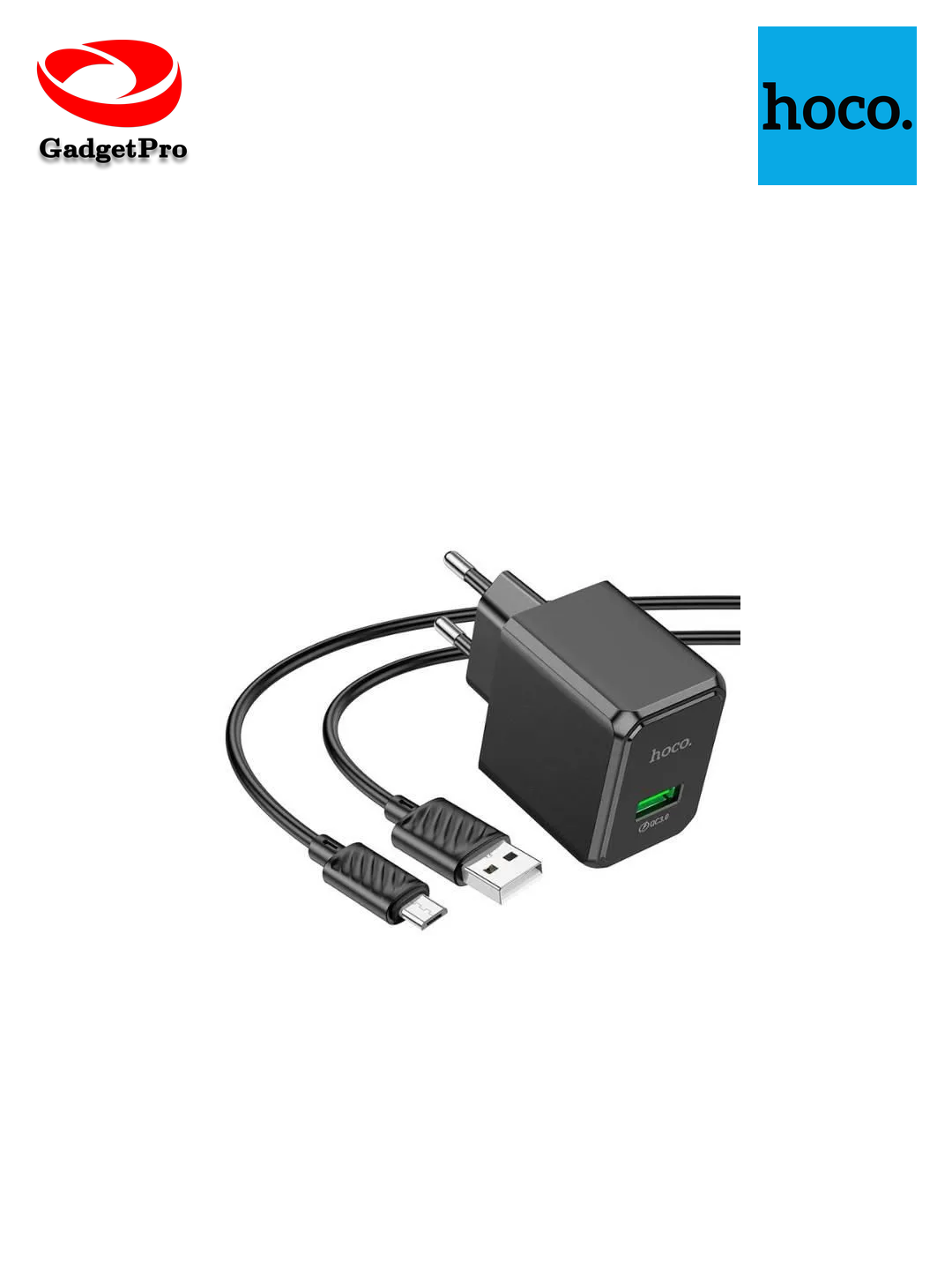 Сетевое зарядное устройство Hoco CS12A: быстрая зарядка, компактный дизайн, для телефона и планшета.
