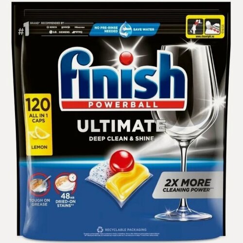 Изображение товара Капсулы для посудомоечных машин Finish ULTIMATE 120 шт, лимон