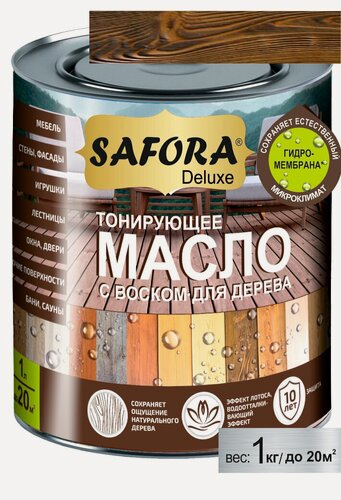 Изображение товара Масло для дерева с воском венге 1л SAFORA для наружных и внутренних работ