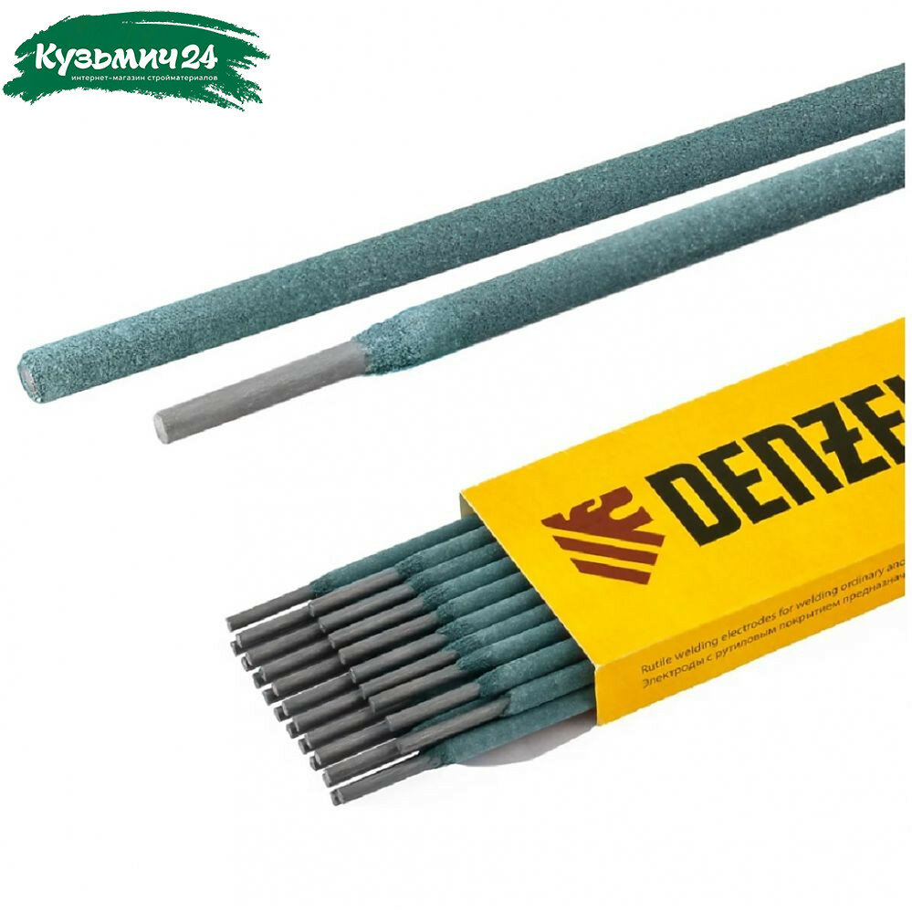 Электроды Denzel DER-3 3 мм 1 кг 97510 рутиловое покрытие Для ручной дуговой сварки деталей