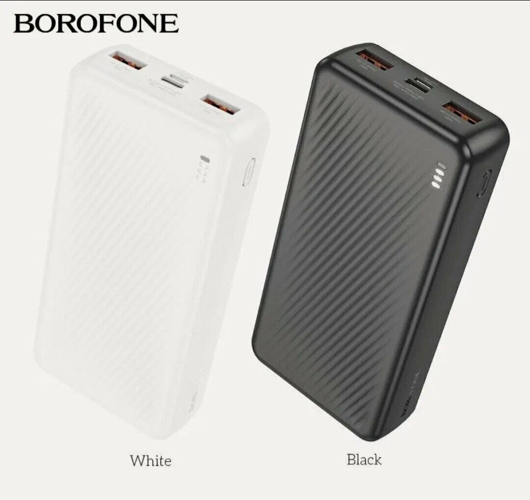 Повербанк Borofone J56, индикатор заряда, быстрая зарядка 22,5А, емкость 10000mAh, черный