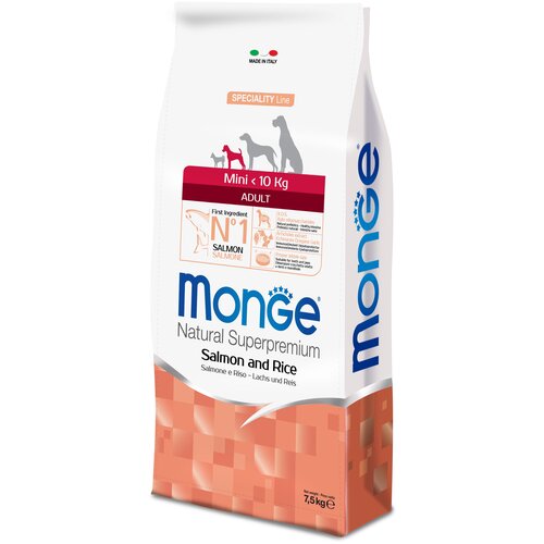 Сухой корм для собак Monge Speciality line, лосось, с рисом 1 уп. х 1 шт. х 7.5 кг