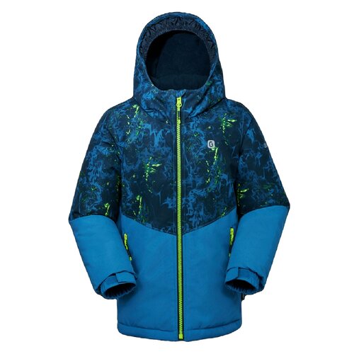 Комплект с полукомбинезоном GUSTI зимний, карманы, капюшон, защита от попадания снега, размер 8/128, синий, голубой