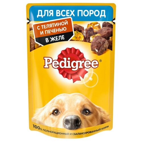 Влажный корм для собак Pedigree телятина, печень 1 уп. х 42 шт. х 85 г