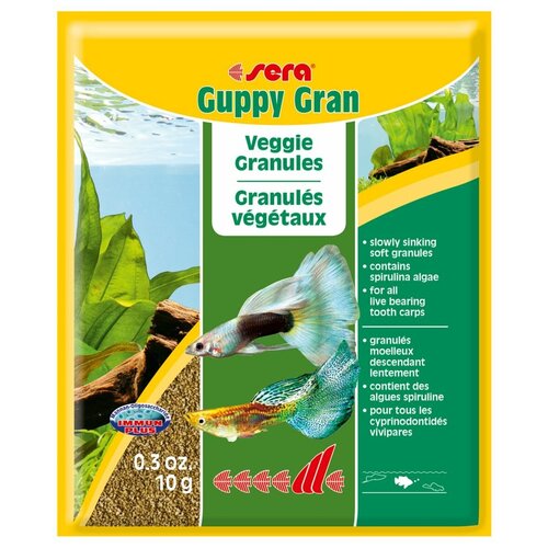 Сухой корм для рыб Sera Guppy gran, 10 мл, 10 г корм для рыб sera guppy gran 10г