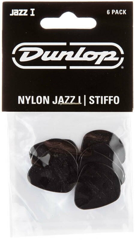 Медиаторы круглый кончик толщина 1.1 мм черные 6 шт. Dunlop Nylon Jazz I 47P1S 6Pack