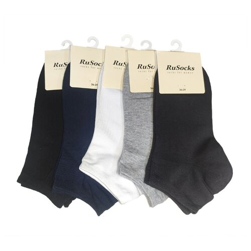 фото Комплект коротких женских носков из хлопка темных цветов, 5 шт, р-р 36-39 rusocks