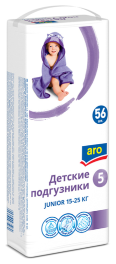 ARO подгузники (15-25 кг) 56 шт., белый