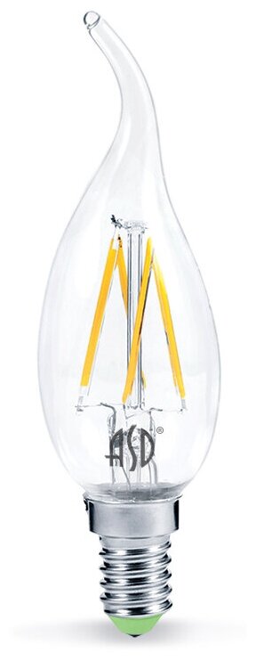 Светодиодная лампа ASD led-свеча на ветру-premium 5.0Вт E14 4000К 450Лм прозрачная 4690612003528