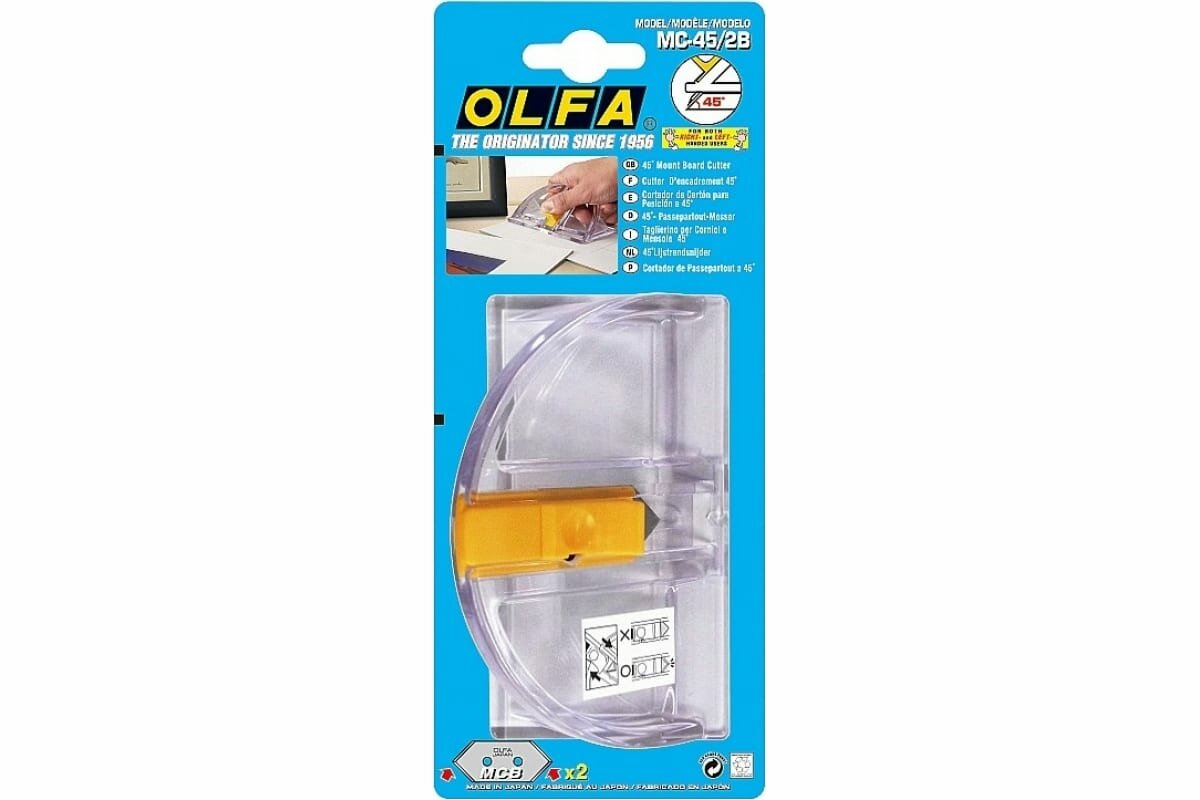 Резак OLFA "Mount Cutter" угловой 45 градусов с 2-мя лезвиями MCB - фото №6