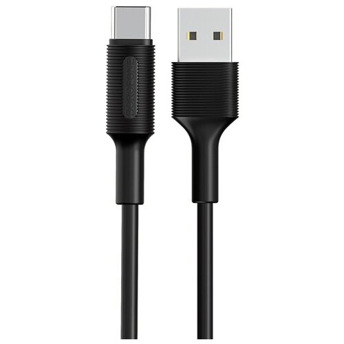 Кабель Borofone USB - USB Type-C (BX1), 1 м, 1 шт., черный кабель usb borofone bx1 для type c быстрая зарядка fast charge 3 0а длина 1 м белый