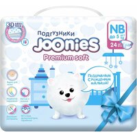 JOONIES Premium Soft подгузники, размер NB (0-5 кг), 24 шт.