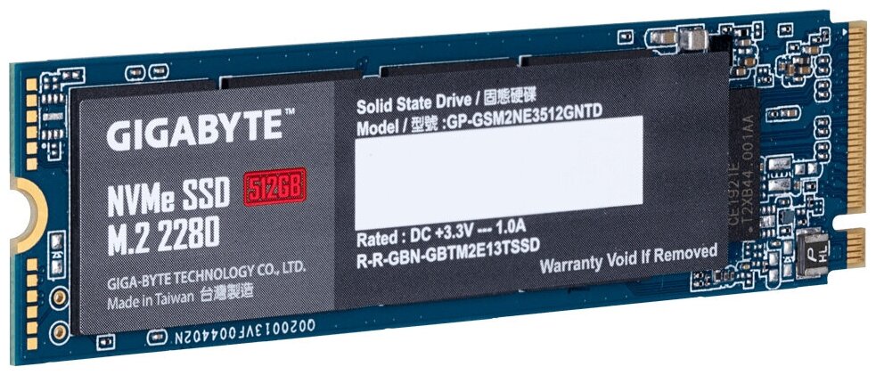 M.2 2280 512GB Gigabyte Client SSD Gp-gsm2ne3512gntd PCIe Gen3x4 with NVMe, 1700/1550, Iops 270/340K