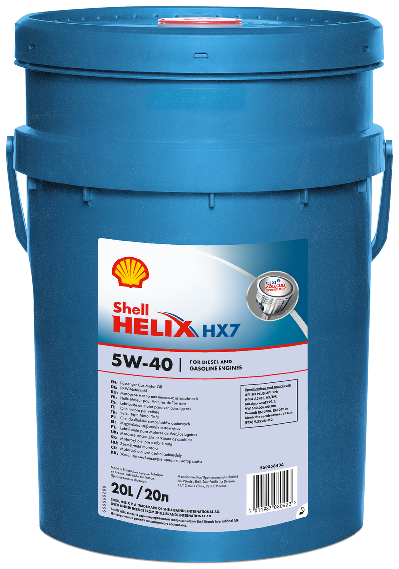 Shell Моторное Масло Helix Hx 7 5w-40 20l