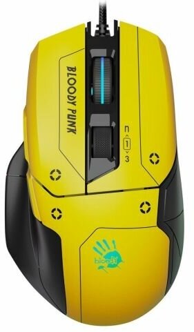 Мышь A4Tech Bloody W70 Max W70 MAX PUNK желтый/черный оптическая (10000dpi) USB (11but) 1529888