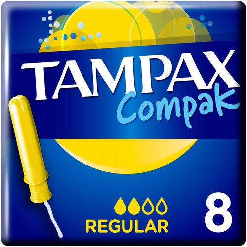 TAMPAX тампоны Compak Regular, 2 капли, 8 шт.