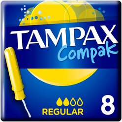 TAMPAX тампоны Compak Regular с аппликатором, 2 капли, 8 шт.