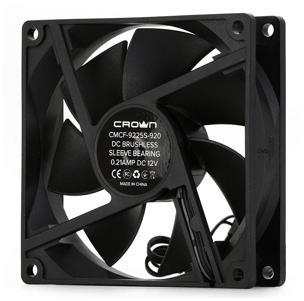 Вентилятор для корпуса CROWN MICRO CMCF-9225S-920, черный - фото №2