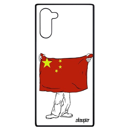 фото Чехол для смартфона samsung galaxy note 10, "флаг китая с руками" путешествие туризм utaupia