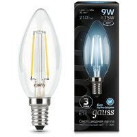 Лампа Gauss Filament Свеча 9W 710lm 4100К Е14 LED 103801209