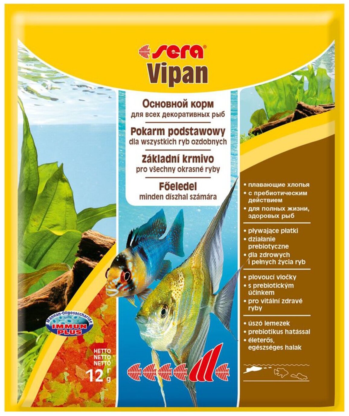 SERA Vipan хлопья для всех видов рыб 12 г.