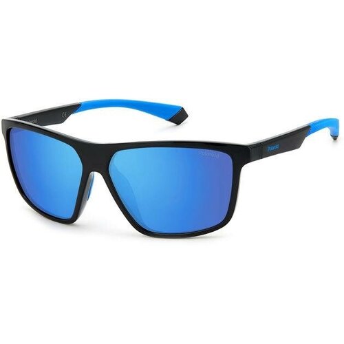 Солнцезащитные очки Polaroid, квадратные, спортивные, для мужчин, голубой