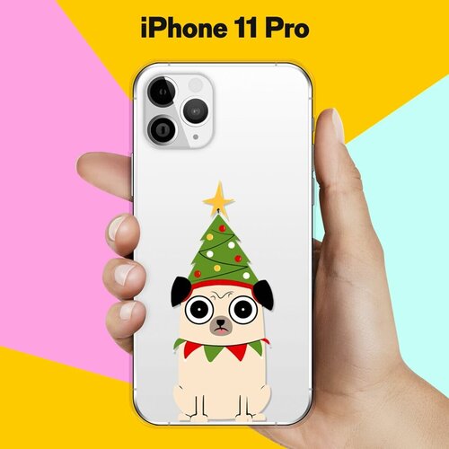 Силиконовый чехол новогодний Елка-Пёс на Apple iPhone 11 Pro силиконовый чехол новогодний узор на apple iphone 11 pro