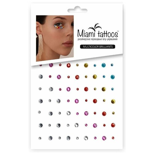 Miami tattoos Кристаллы для волос и тела Multicolor Brilliants разноцветный