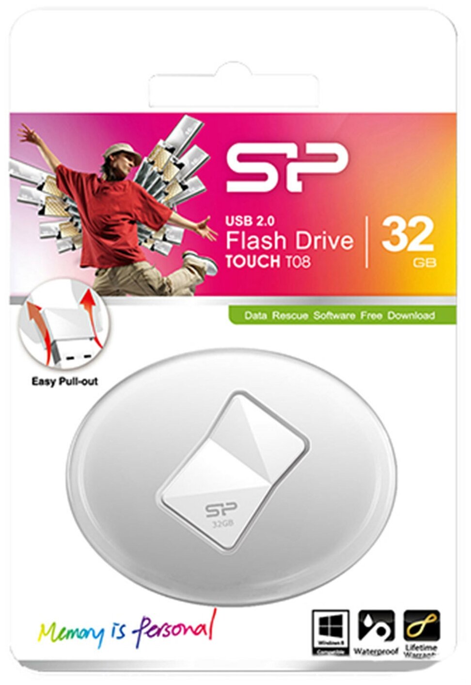 Флешка USB SILICON POWER Touch T08 32Гб, USB2.0, белый [sp032gbuf2t08v1w] - фото №4