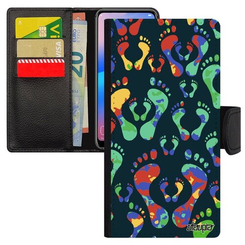 фото Чехол книжка на смартфон huawei p20 lite, "след стопы" дитя отпечаток utaupia