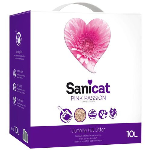 Комкующийся наполнитель Sanicat Pink Passion, 10л