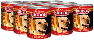 Влажный корм для собак Зоогурман Big Dog, говядина, баранина 9 шт. х 850 г (для средних и крупных пород)