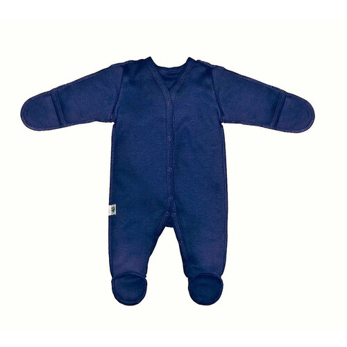 Комбинезон Toucan for Kids детский, хлопок 100%, на кнопках, закрытая стопа, размер 56, синий