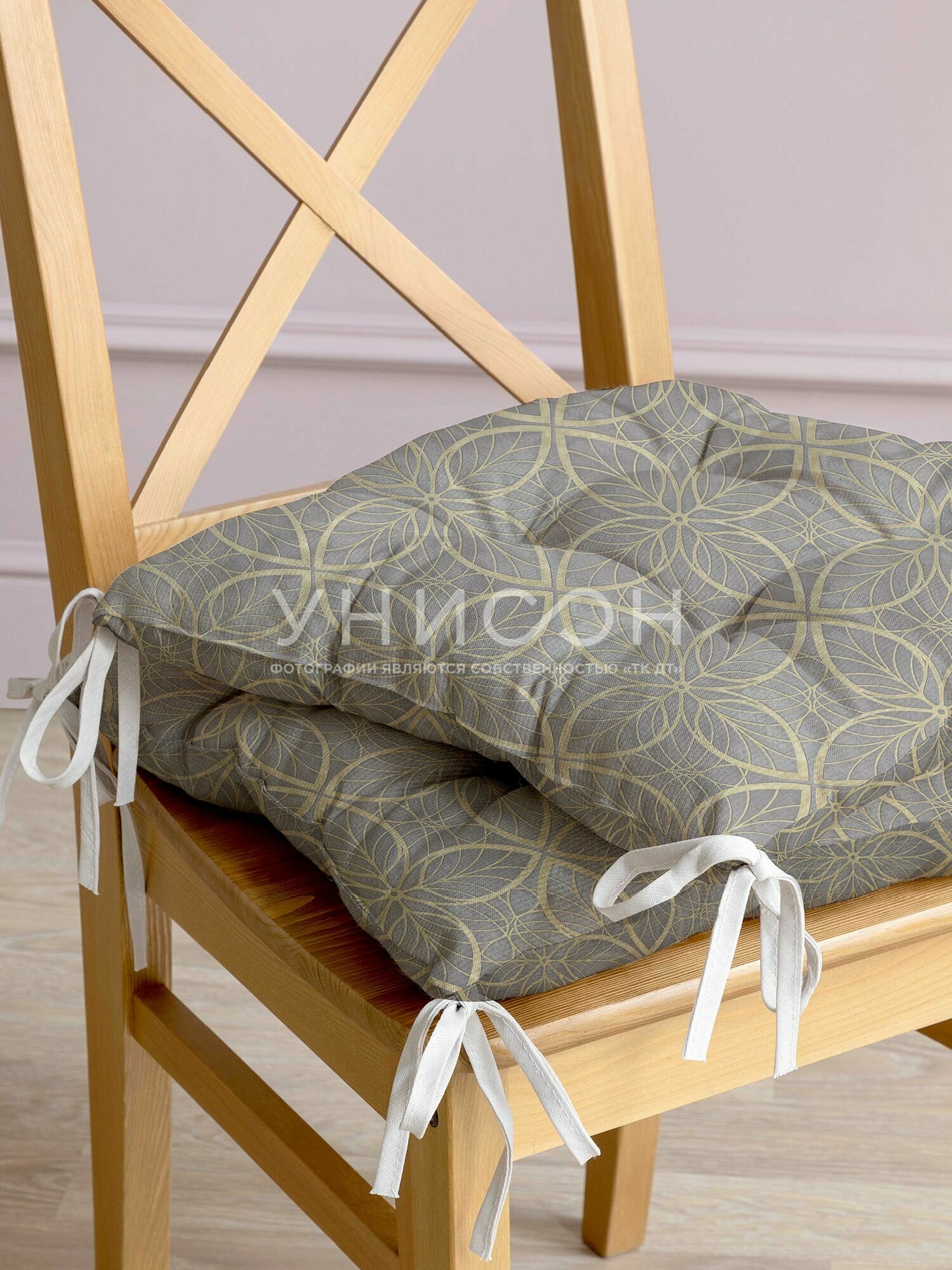 Комплект подушек на стул с тафтингом квадратных 40х40 (2 шт) "Унисон" рис 30388-1 Notre Dame