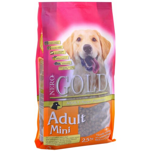 Сухой корм NERO GOLD DOG ADULT MINI для взрослых собак маленьких пород с курицей и рисом (18 кг)