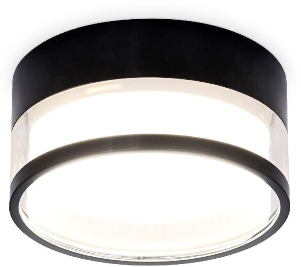 Накладной светильник с акрилом GX53 Ambrella Light Techno spot TN5506 SBK/CL черный песок/прозрачный GX53 D85*43