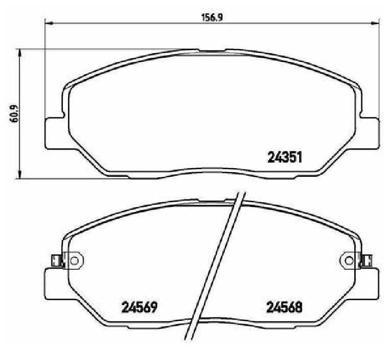 Колодки тормозные дисковые перед, BREMBO P30036