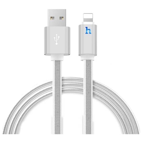 Кабель Hoco UPL12 Metal Jelly Knitted USB - Lightning (120), 1.2 м, 1 шт., серебристый