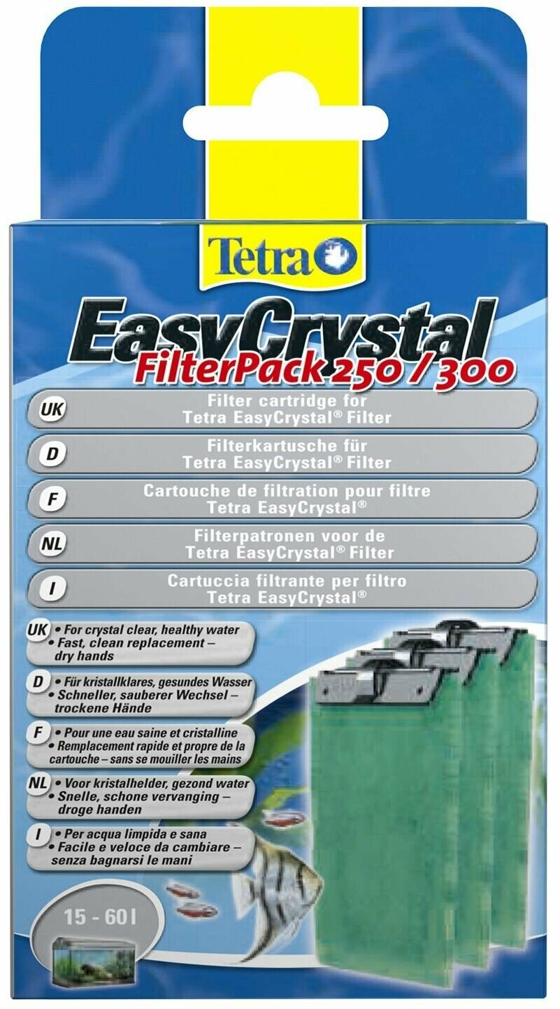 Tetra Easy Crystal Filter Pack 250/300 фильтрующие картриджи для внутренних фильтров, без угля