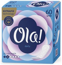 Ola! прокладки ежедневные Daily Без аромата, 2 капли, 60 шт.