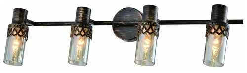 Настенно-потолочный светильник Rivoli Lodi 7018-704, E14, 160 Вт, кол-во ламп: 4 шт., 3000 К, цвет арматуры: черный, цвет плафона: бесцветный