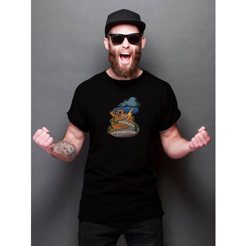 фото Футболка just4you, хлопок, размер 3xl, черный