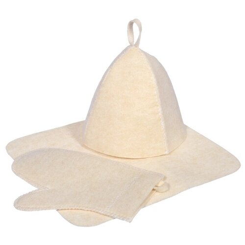 фото Hot pot набор из 3-х предметов: шапка, коврик, рукавица белый