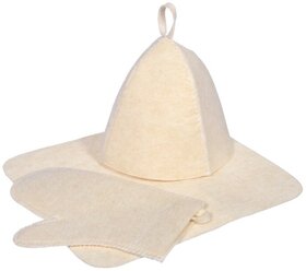 Hot Pot Набор из 3-х предметов: шапка, коврик, рукавица белый