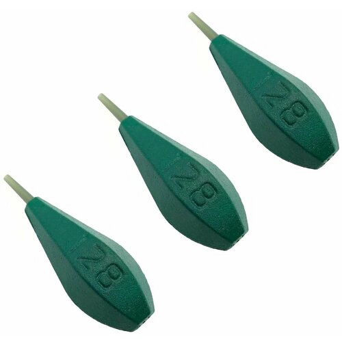 фото Грузило пулевидное граненое инлайн 128 г carp hunter (карп хантер) - sinker bullet facet in-line green, 1 шт carphunter