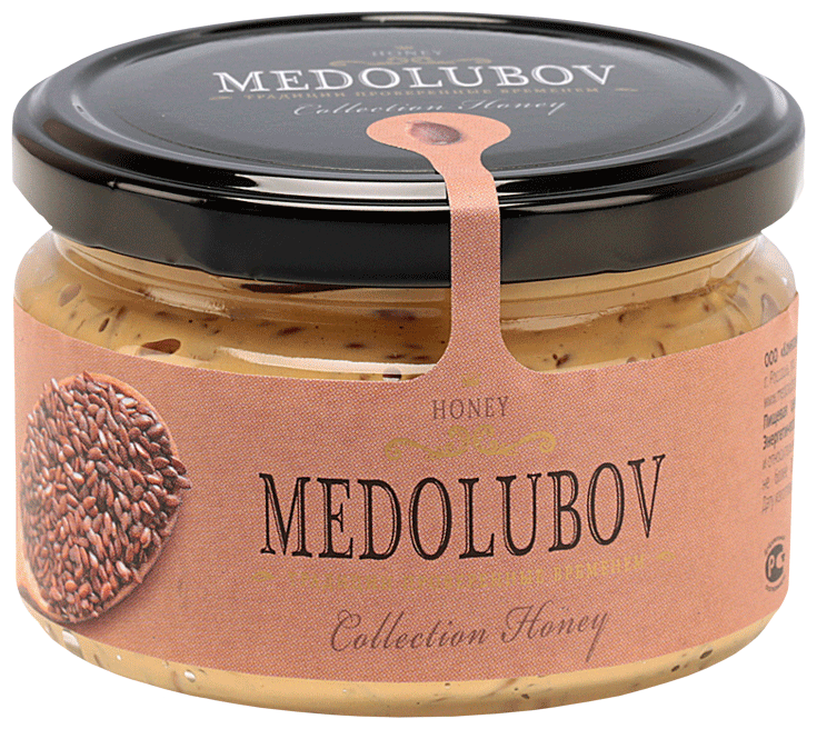 Мёд-суфле Медолюбов урбеч с семенами льна 250мл