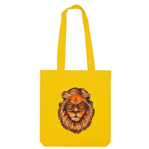 Сумка шоппер Us Basic, желтый детская футболка лев в очках 164 темно розовый