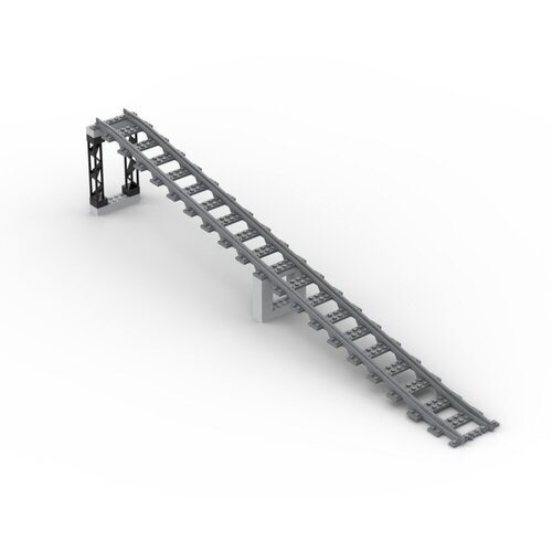 Детали LEGO Trains Длинный подъем Железнодорожных путей, комплект с опорами